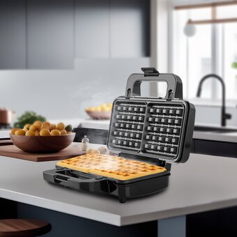  Вафельница Endever Skyline WM-25 черный/стальной 