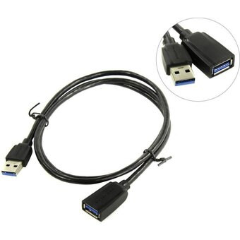  Кабель удлинитель Vention VAS-A45-B100 USB 3.0 AM/AF 1м Black Edition 