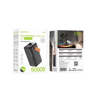  Аккумулятор внешний резервный BOROFONE BJ66B Magnifico 22.5W+PD20W fully compatible power bank 60000mAh черный 