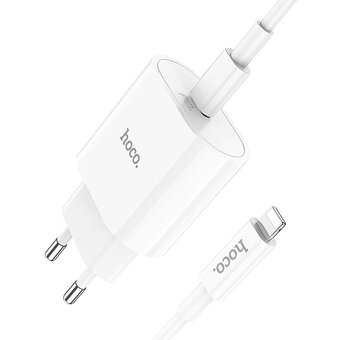  СЗУ HOCO C94A Metro single port PD20W+Type-C to lightning, white 