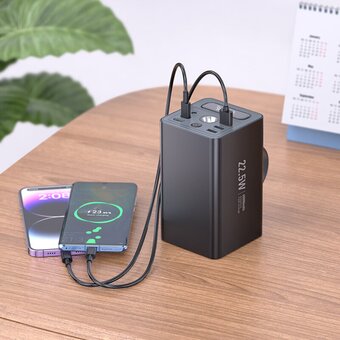  Аккумулятор внешний резервный HOCO J138 Distant 22.5W+PD20W+DC12V multi-function power bank 60000mAh black 