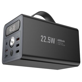  Аккумулятор внешний резервный HOCO J138 Distant 22.5W+PD20W+DC12V multi-function power bank 60000mAh black 