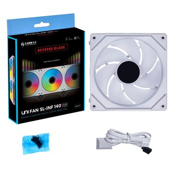  Вентилятор Lian Li Uni Fan SL-INF 140 Reverse White (G99.14RSLIN1W.R0) /14RSLIN1W/ 140x140x25мм (PWM, ARGB, 200-1600 об/мин, 28,6dBa) 