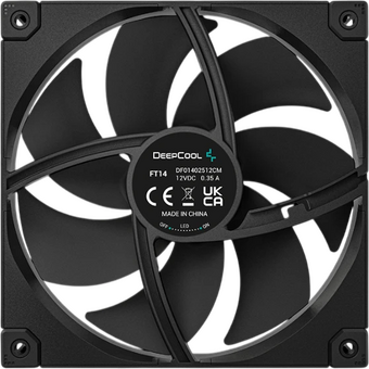  Вентилятор DEEPCOOL FT14 140x140x25мм (PWM, White LED, черный, 500-1650об/мин) Color BOX 