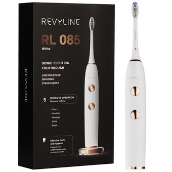  Электрическая зубная щетка REVYLINE RL 085 (8118) насадки 3шт, белый 
