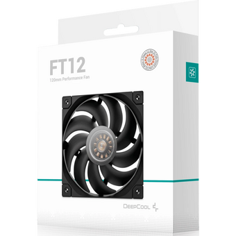  Вентилятор DEEPCOOL FT12 120x120x25мм (PWM, White LED, черный, 500-2150об/мин) Color BOX 