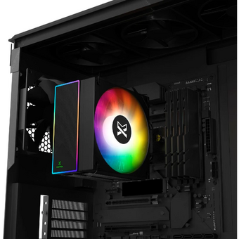  Кулер XASTRA AR400 ARGB BK LGA1851/1700/1200/115X/AM5/AM4 (TDP 220W, 4 тепл.трубки, PWM Fan ARGB 120mm , top cover with ARGB led, black h 