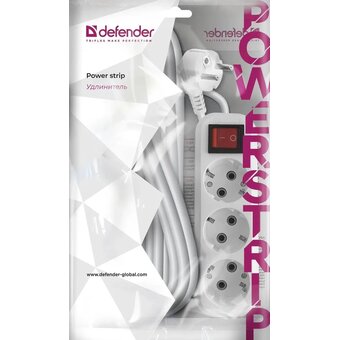  Сетевой удлинитель Defender L330 (99357) 10м, белый 