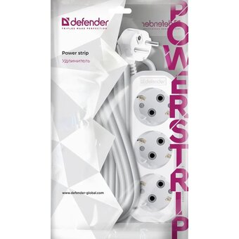  Сетевой удлинитель Defender R330 (99369) 10м, белый 