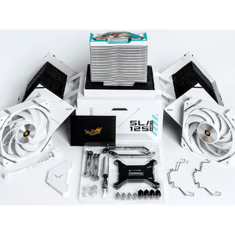  Кулер Valkyrie SL125 Valkyrie White (HW SL125 Valkyrie) / 6HPx6mm, 230W TDP, 2x120mm ARGB fans, 800-1850RPM, 80CFM, 29dBA 