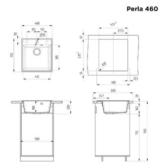  Кухонная мойка MAUNFELD Perla 460 MFQS-460LBG светло-бежевый 