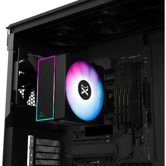  Кулер XASTRA AR400 FRGB BK LGA1851/1700/1200/115X/AM5/AM4 (TDP 220W, 4 тепл.трубки ,PWM Fan FRGB 120mm , top cover with FRGB led, black) 