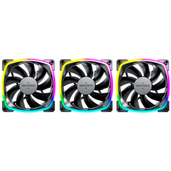 Комплект вентиляторов (3 шт.) Montech AX120 PWM Black (AX120B3P) / 120mm, 4pin PWM, 3pin ARGB, 800-1600RPM, 59.0CFM, 27.0dBA, Rifle bearing 
