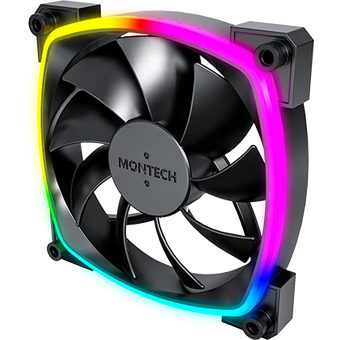  Комплект вентиляторов (3 шт.) Montech AX120 PWM Black (AX120B3P) / 120mm, 4pin PWM, 3pin ARGB, 800-1600RPM, 59.0CFM, 27.0dBA, Rifle bearing 