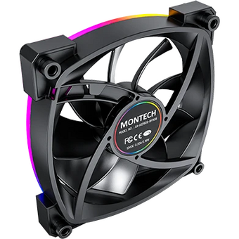 Комплект вентиляторов (3 шт.) Montech AX120 PWM Black (AX120B3P) / 120mm, 4pin PWM, 3pin ARGB, 800-1600RPM, 59.0CFM, 27.0dBA, Rifle bearing 