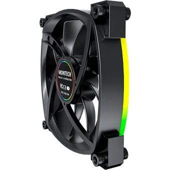  Комплект вентиляторов (3 шт.) Montech AX120 PWM Black (AX120B3P) / 120mm, 4pin PWM, 3pin ARGB, 800-1600RPM, 59.0CFM, 27.0dBA, Rifle bearing 