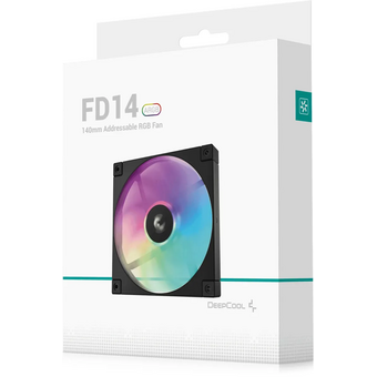  Вентилятор DEEPCOOL FD14 ARGB 140x140x25мм (PWM, ARGB, черный, 400-1650об/мин) Color BOX 