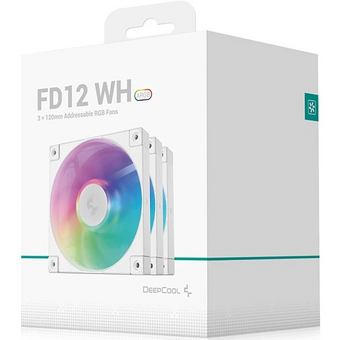 Вентилятор DEEPCOOL FD12 ARGB WH-3 in 1 120x120x25мм (PWM, ARGB, белый, 400-2050об/мин) Color BOX 