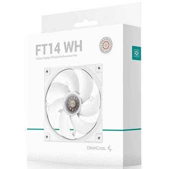  Вентилятор DEEPCOOL FT14 WH 140x140x25мм (PWM, White LED, белый, 500-1650об/мин) Color BOX 