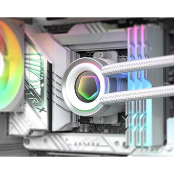  СВО ID-COOLING FX240 INF White LGA1700/1200/115X/AM4/AM5 (TDP 300W, ARGB Fan and Pump, PWM, Dual Fan 120mm, белый) RE 
