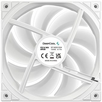  Вентилятор DEEPCOOL FD14 ARGB WH-3 in 1 140x140x25мм (PWM, ARGB, белый, 400-1650об/мин) Color BOX 