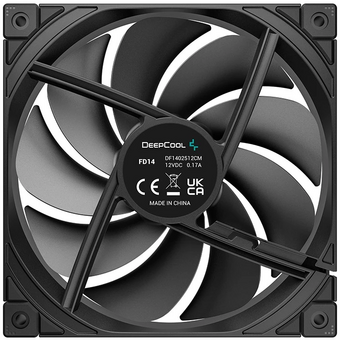  Вентилятор DEEPCOOL FD14-3 in 1 140x140x25мм (PWM, черный, 400-1650об/мин) Color BOX 