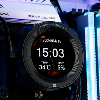 СВО Thermalright Core Vision 360 ARGB (C-Vision-360-BL-ARGB) Soc-AM5/AM4/1200/1700/1851 черный 4-pin 28.1dB Al LCD Ret 