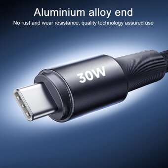  Дата-кабель REMAX RC-C100 C-C Fonsu Series 30W Aluminum Alloy Braided Fast Charging Data Cable черный 