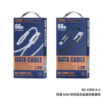  Дата-кабель REMAX RC-C099 A-C Fonsu Series 66W Aluminum Alloy Braided Fast Charging Data Cable белый 