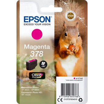  Картридж Epson C13T37834020 Singlepack Magenta 378 Claria Photo HD Ink 