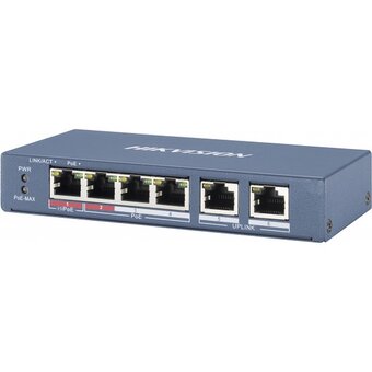  Коммутатор неуправляемый Hikvision DS-3E0106P-E/M 6x100Мбит/с 4PoE+ 35W 