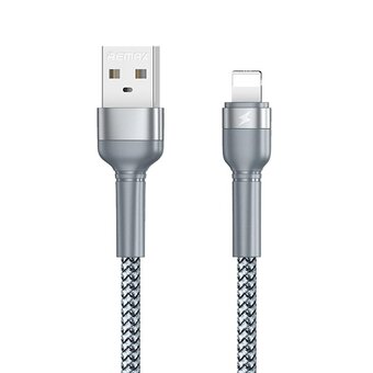  Дата-кабель REMAX RC-124i Jany Series Aluminum Alloy Braided 2.4A Data Cable Lightning серый 