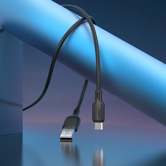  Кабель BOROFONE BX113 Lenny silicone charging data cable Micro L-1M black 