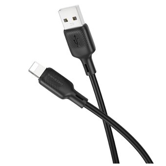  Кабель BOROFONE BX113 Lenny silicone charging data cable iP L-1M black 