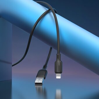  Кабель BOROFONE BX113 Lenny silicone charging data cable iP L-1M black 