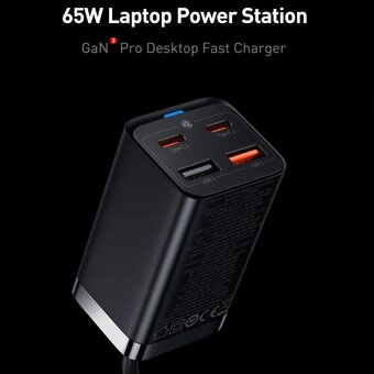  СЗУ Baseus GaN3 Pro CCGP040101 Desktop Fast Charger 2C 2U 65W EU Black 