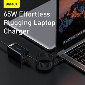  СЗУ Baseus GaN3 Pro CCGP040101 Desktop Fast Charger 2C 2U 65W EU Black 