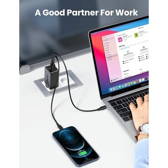  СЗУ Ugreen CD244 (10335) Nexode USB-A+2*USB-C 65W GaN Tech Fast Charger EU grey 