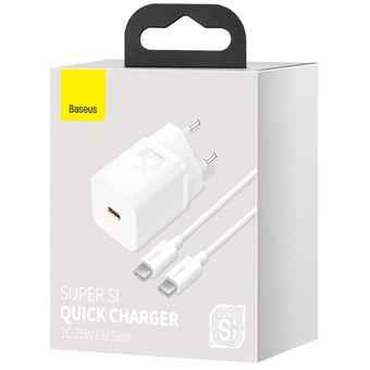  СЗУ Baseus Super Si TZCCSUP-L02 Quick Charger 1C 25W EU Sets White 