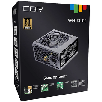  Блок питания CBR 400W (PSU-ATX400-12GM) ATX, 80+ Bronze, DC-DC, APFC, 0.6mm, 20+4pin, 12cm fan, 1.5м кабель питания, черный 