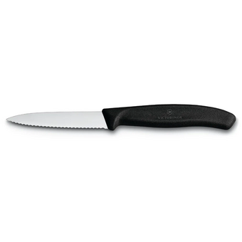  Нож кухонный Victorinox Swiss Classic 6.7433 стальной для овощей лезв.80мм серрейт. заточка черный 