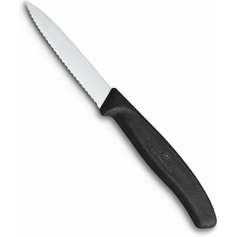  Нож кухонный Victorinox Swiss Classic 6.7433 стальной для овощей лезв.80мм серрейт. заточка черный 