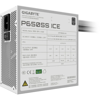  Блок питания Gigabyte GP-P650SS Ice (28200-P65SW-1EU) ATX 650W 80+ silver (20+4pin) APFC 120mm fan 5xSATA RTL 