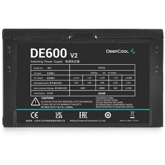  Блок питания Deepcool DE600 V2 Game Storm (DP-DE600-WGEU-RU) 450W (ATX, 80 Plus White APFC 120mm fan 4xSATA RTL) 