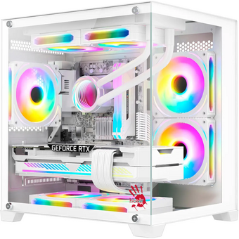  Корпус BLOODY BD-CC105 (BD-CC105-WH), mATX, Midi-Tower, без БП, белый 