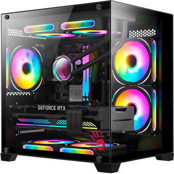  Корпус BLOODY BD-CC105 (BD-CC105-BK) mATX, Midi-Tower, без БП, черный 