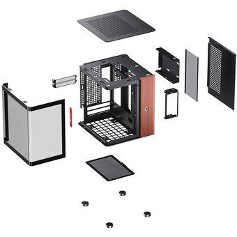  Корпус JONSBO TK-0 Black без БП, боковая панель из зак. стекла (панорама), mini-ITX, SFX, черный 