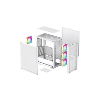  Корпус Deepcool CC560 Mesh V2 WH без БП, боковое окно (закаленное стекло), 3x120мм ARGB LED вентилятор спереди и 1x120мм ARGB LED вентилятор сзади 