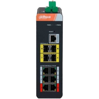  Коммутатор управляемый Dahua DH-IS4410-6GT-120 (L2) 6x1Гбит/с 4SFP 6PoE 120W 