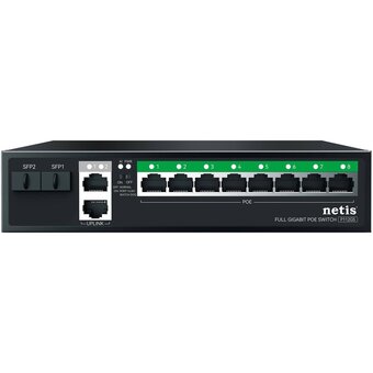  Коммутатор неуправляемый Netis P112GS (L2) 10x1Гбит/с 2SFP 8PoE 120W 